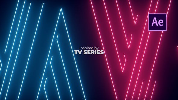 AE模板-霓虹线条文字标题片头Enigmatic World