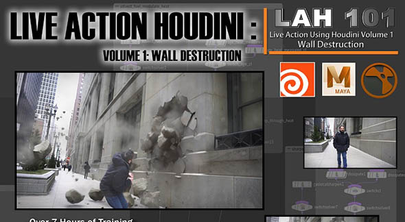 Houdini墙体破坏合成特效教程 SideFX – Live Action Houdini Volume 1: Wall Destruction