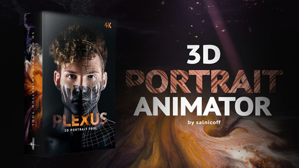 AE模板-4K分辨率2D图片转3D空间视觉特效 3D Portrait Animator