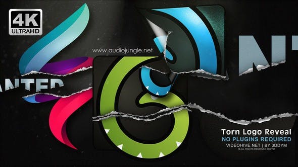 AE模板-撕裂破烂标志logo动画Torn Logo Reveal
