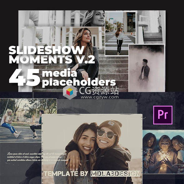 PR模板-两套旅行度假浪漫时刻相册回忆照片视频片头