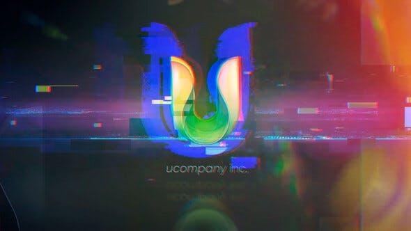 AE模板-4K现代优雅动态小故障logo动画 Glitch Logo