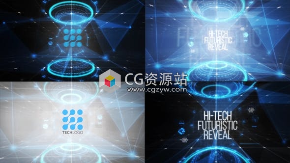 PR模板-科技感logo动画片头 Hi-Tech Logo Reveal