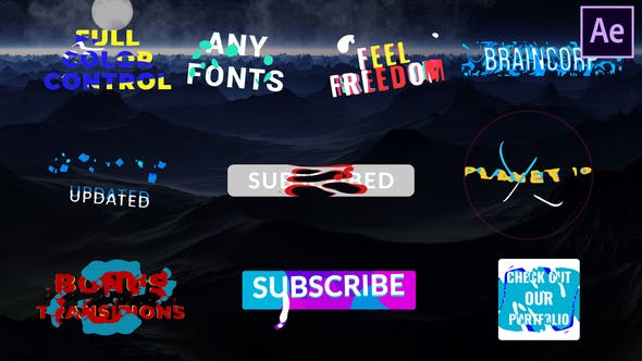 AE模板-彩色卡通图形文字标题动画 Colorful Cartoon Titles