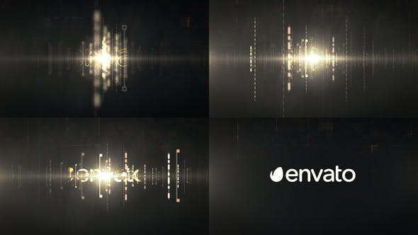 AE模板-科技感炫酷华丽金色光线logo动画视频片头