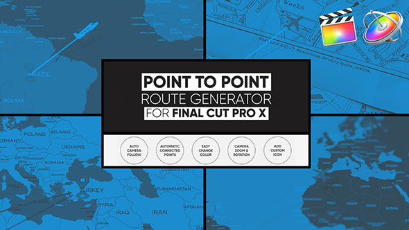 FCPX插件-三维地图任意地点连线动画工具包