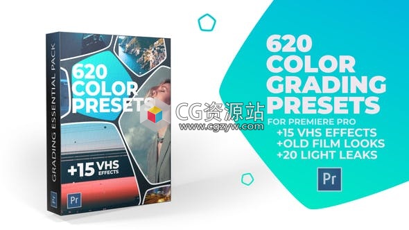 PR预设模板-620个LUTs创意时尚婚礼复古INS电影调色预设+15个VHS视频素材