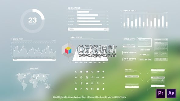 PR预设-统计分析文字标题字幕信息数据图表Premiere动画