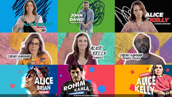 AE模板-时尚图形帧冻结框架快照文字标题视频宣传片头