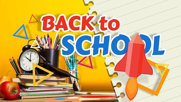 PR模板-学校宣传学生开学图片视频片头+背景音乐