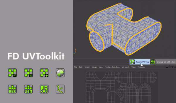 C4D快速展UV插件 FD UVToolkit 1.0 For Cinema 4D R19-R21