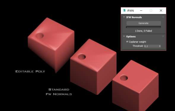 3DS MAX法线自动平滑脚本插件 Improved Face Weighted Normals Script V1.2