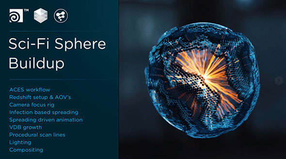 Houdini和Redshift科幻球体特效动画教程