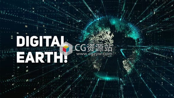 4K数字地球包科技感粒子互联网技术宣传背景视频素材