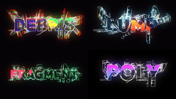 AE模板-抽象变形线条重叠故障标题动画开场