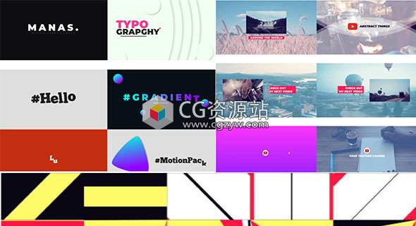 PR预设-社交媒体开场文字排版图形动画形状转场工具包