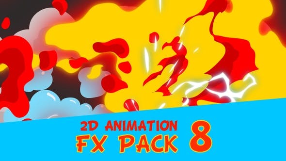 68个4K二维卡通动漫能量电流烟雾火焰液体火花转场视频素材