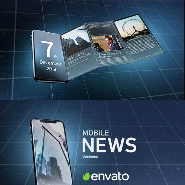 AE模板-手机新闻宣传推广时事热点新闻动画宣传视频