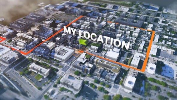 AE模板-城市坐标真实卫星三维地图路径生成器动画