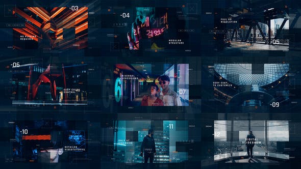 AE模板-科技感幻灯片公司介绍图片介绍开场