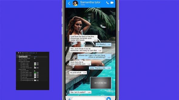 AE模板-手机短信息对话框气泡消息动画工具包