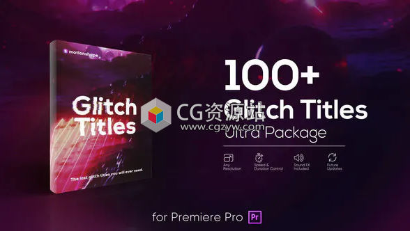 PR预设-100个4K故障标题信号损坏文字标题动画