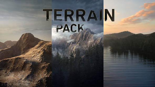 24组三维地形山丘草原峡谷3D模型与8K贴图纹理