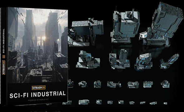 未来科幻楼房建筑3D模型OBJ/FBX/MAX格式-图片1