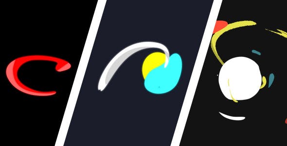 AE模板-彩色卡通线条液体MG图形logo动画