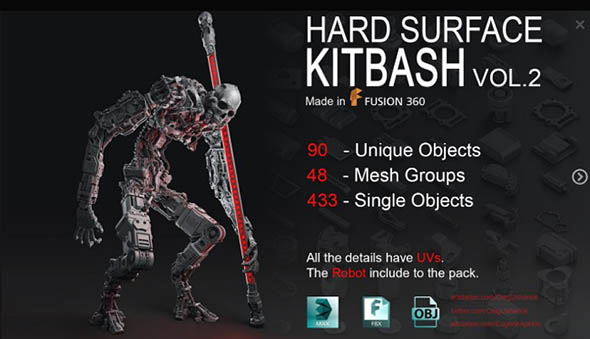 机器人硬面机械3D模型 MAX/OBJ/FBX格式