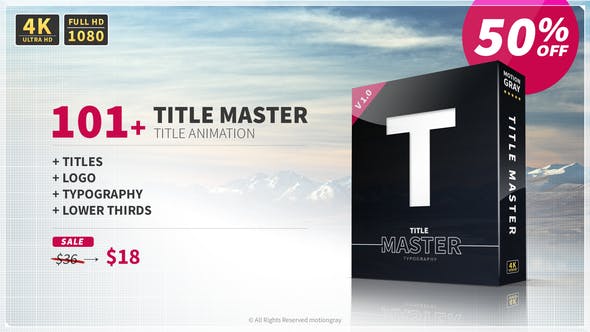 AE模板-101+现代时尚文字标题字幕条动画The Text