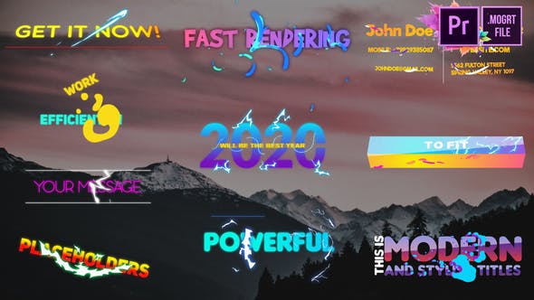 PR预设-卡通多彩图形元素时尚渐变标题