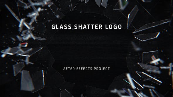 AE模板-玻璃破碎Logo动画 Glass Shatter Logo