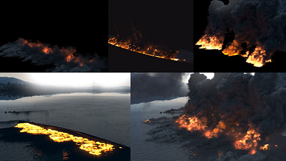 Houdini FX模拟战舰爆炸火焰流体烟雾特效教程