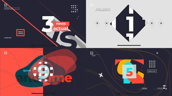 AE模板-创意图形电视新闻栏目倒计时MG动画