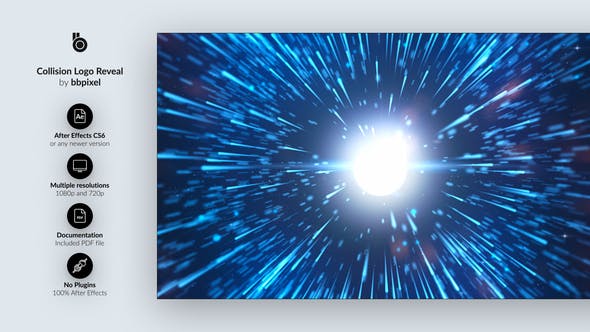 AE模板-光线冲击碰撞粒子Logo动画