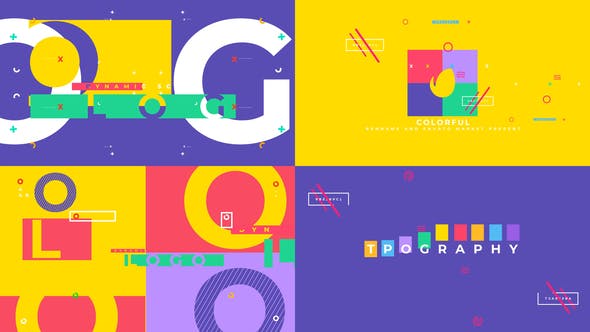 AE模板-时尚创意多彩动态快速图形Logo动画