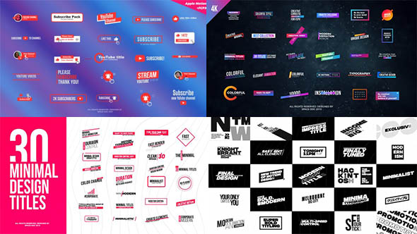 FCPX插件-117个时尚点赞关注订阅炫彩文字标题排版设计动画