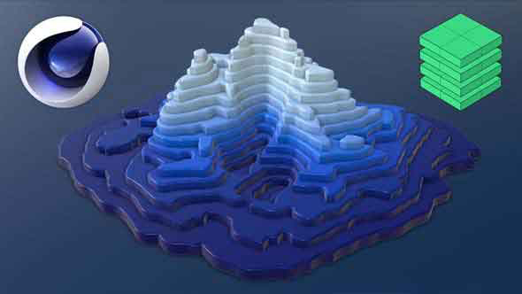 三维模型地貌地形图形切片C4D插件 Toporizer 1.0 for Cinema 4D R19-S22