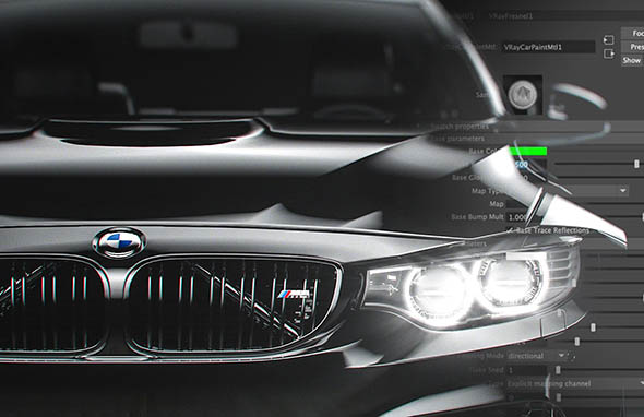 V-Ray Next渲染器深度高级逼真汽车渲染视频Maya教程