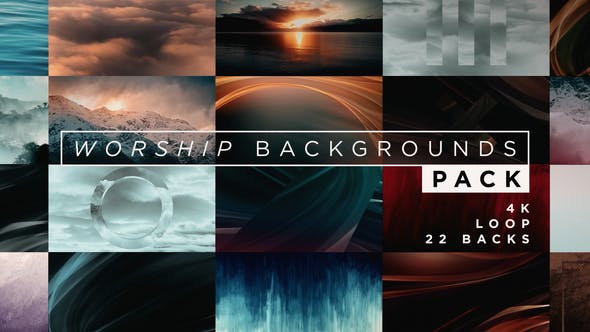 AE模板-22个4K循环背景动画 Worship Backgrounds Pack
