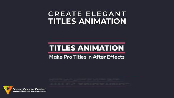 文字标题字幕动画制作AE教程