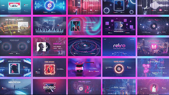 AE模板-横竖屏抖音短视频音乐波形节奏可视化工具包