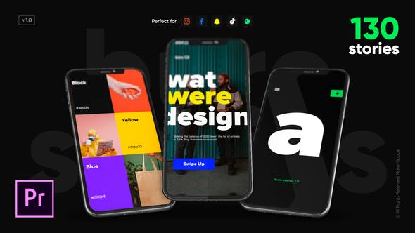 AE模板+PR预设-127组INS风格社交网络竖屏视频文字标题动画