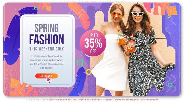 AE模板-时尚夏季服装促销宣传幻灯片