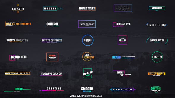 PR预设-30个多彩现代标题排版字幕动画