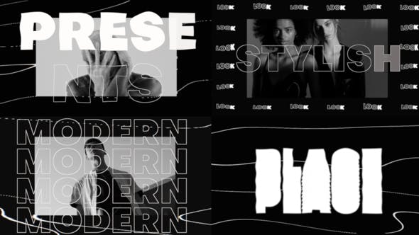 FCPX模板-文字扭曲小故障时尚都市视频包装片头