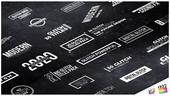 FCPX-30组数字小故障文字标题动画预设