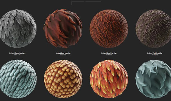 142组有机生物羽毛Substance材质预设
