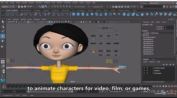 人物角色绑定Maya教程+英文字幕Lynda